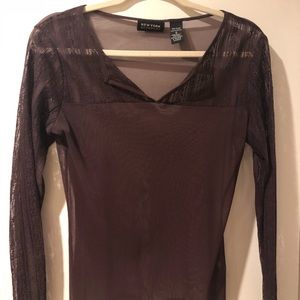 New York & Co Sheer Purple Top